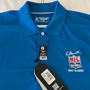 Brand, new, Bermuda sands, NFL alumni golf shirt